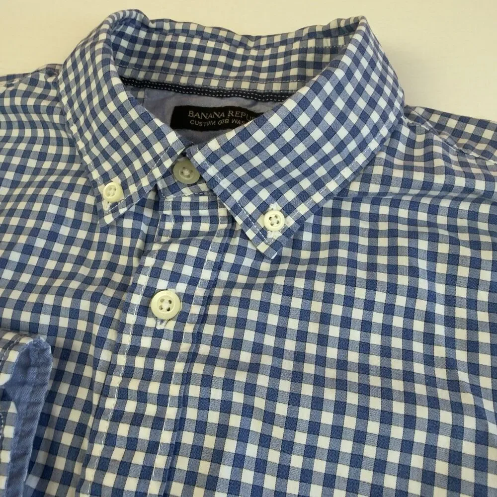 Banana Republic Custom 078 Wash Shirt Bundle Men’s S Custom Fit Gingham